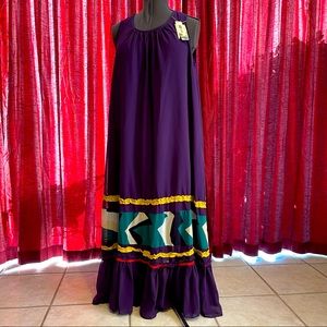 EVA Trends Women Dress with Liner XL Purple